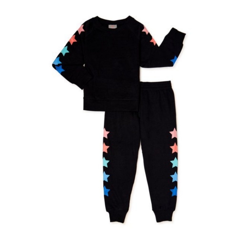 NWT Cheetah Girls Printed Fleece Sweatshirt  and Sweatpants Athleisure Set